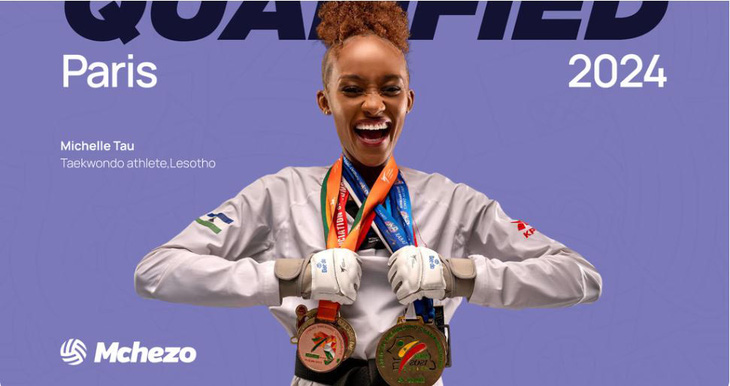 Hoa hậu Lesotho Michelle Tau sẵn sàng cho giấc mơ giành huy chương ở Olympic Paris 2024 - Ảnh: Mchezo