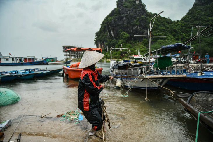 Bão số 2 áp sát Quảng Ninh - Hải Phòng, ngư dân hối hả đưa tàu thuyền vào bờ- Ảnh 1.