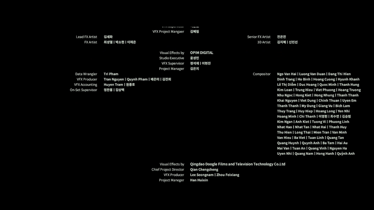 Phần credit phim có xuất hiện một số cái tên người Việt đóng góp vào phần kỹ xảo hình ảnh cho Dự án mật: Thảm họa trên cầu
