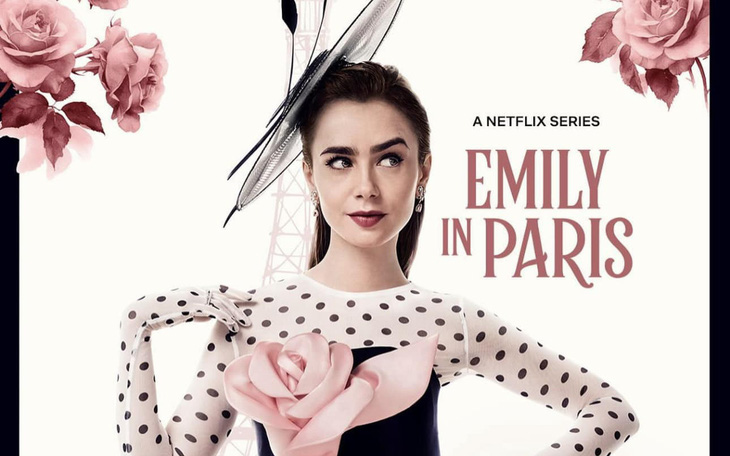 Lily Collins mặc đồ Đỗ Mạnh Cường chụp poster "Emily in Paris"