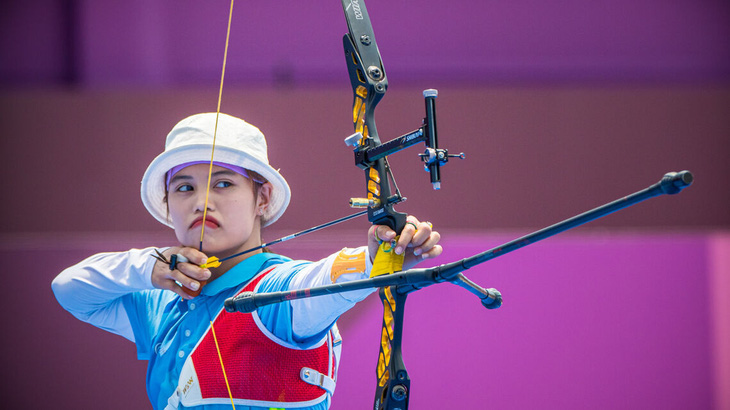 Nữ cung thủ Ánh Nguyệt là VĐV lĩnh ấn tiên phong của Việt Nam tại Paris 2024 - Ảnh: WORLD ARCHERY