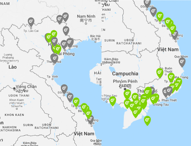 EV One đã có khá nhiều điểm sạc tại khu vực phía nam nhưng phía bắc và trung vẫn đang trong giai đoạn hoàn thiện - Ảnh: EV One