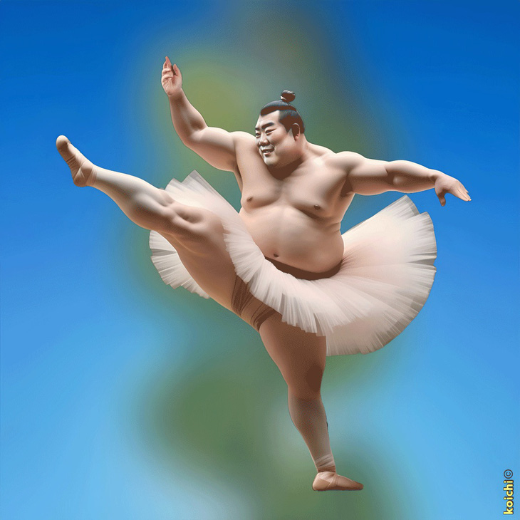 Hài hước, ngộ nghĩnh triển lãm AI về sumo và... ballet- Ảnh 13.