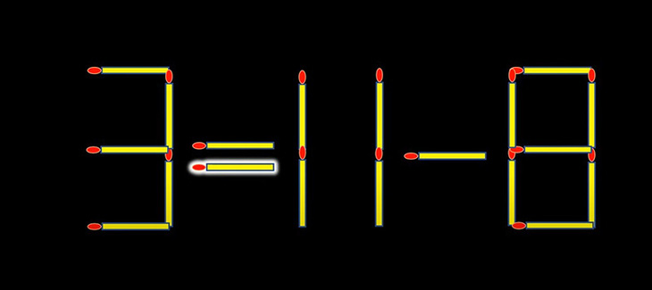 Thử tài IQ: Di chuyển một que diêm để 3-11=8 thành phép tính đúng- Ảnh 2.