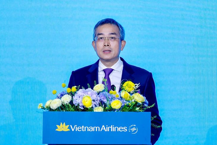 Ông Đặng Ngọc Hòa - chủ tịch Vietnam Airlines - cho biết 30 năm qua, Vietnam Airlines luôn nỗ lực mở rộng đường bay và nâng cấp đội máy bay trên đường bay Hàn Quốc - Ảnh: VNA