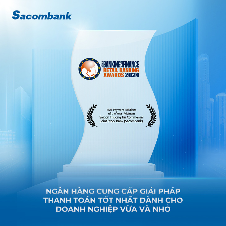 Sacombank được Tạp chí The Asian Banking and Finance vinh danh