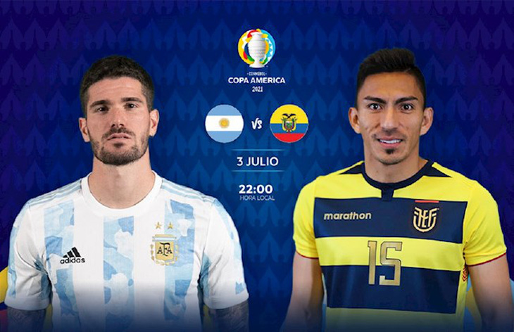 Máy tính dự đoán đội tuyển Argentina sẽ đánh bại Ecuador trong cuộc đối đầu ở tứ kết Copa America 2024 sáng 5-7 - Ảnh: KHELNOW