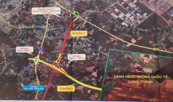 Sơ đồ kết nối hạ tầng giao thông vào khu vực sân bay Long Thành (huyện Long Thành, Đồng Nai) - Ảnh: H.M.
