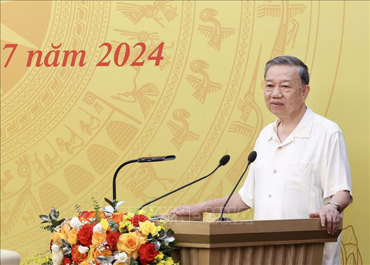 Chủ tịch nước Tô Lâm phát biểu tại hội nghị - Ảnh: TTXVN