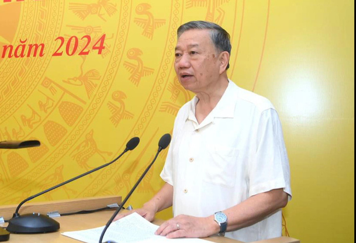 Chủ tịch nước Tô Lâm phát biểu chỉ đạo tại hội nghị - Ảnh: Bộ Công an
