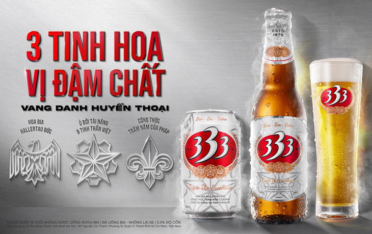 Bia 333 - Sự kết hợp tuyệt hảo của 3 tinh hoa- Ảnh 1.