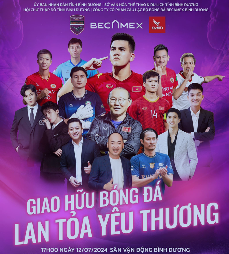 Poster quảng cáo trận đấu từ thiện - Ảnh: BTC