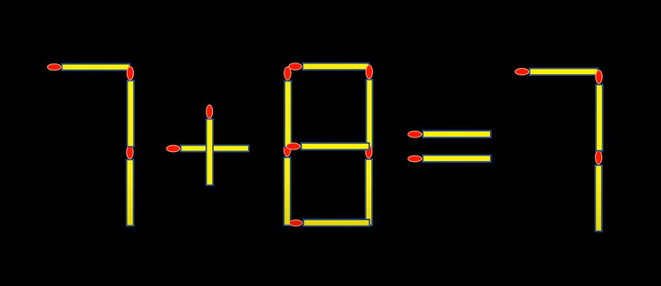 Thử tài IQ: Di chuyển một que diêm để 7+8=7 thành phép tính đúng- Ảnh 1.