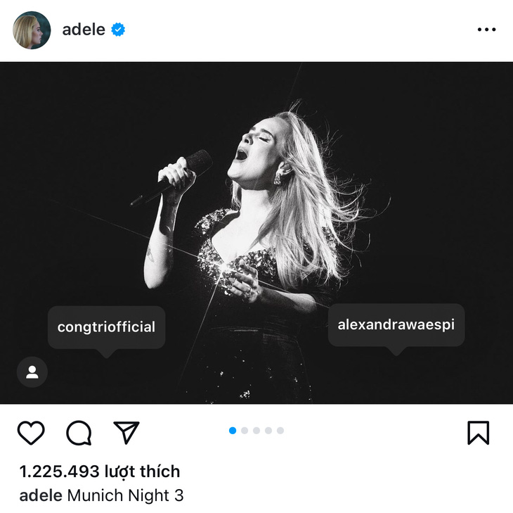 'Họa mi nước Anh' Adele diện đầm của Công Trí diễn trong hai đêm concert Munich