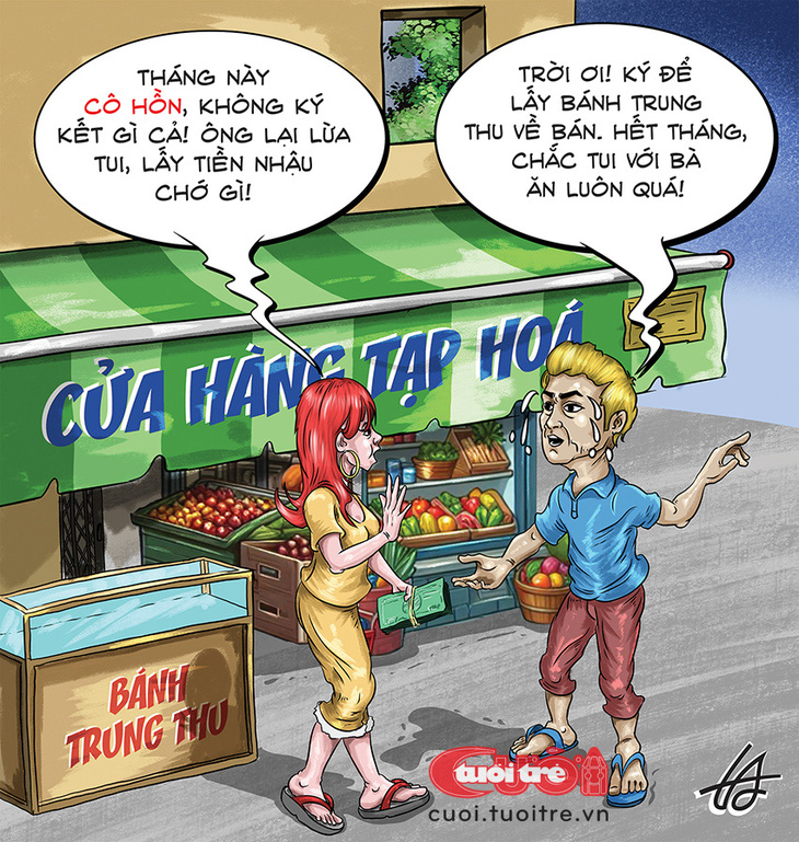 Tháng cô hồn có nên buôn bán? - Tranh: Nguyễn Tuấn Anh 