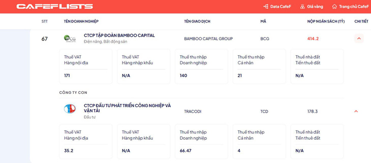 Bamboo Capital vào top 100 doanh nghiệp tư nhân nộp ngân sách lớn nhất Việt Nam- Ảnh 2.