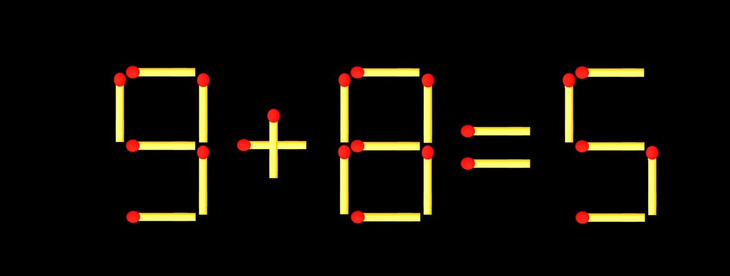 Thử tài IQ: Di chuyển một que diêm để 9+8=5 thành phép tính đúng - Ảnh 1.