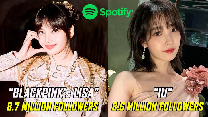 Lisa vượt IU thành nghệ sĩ K-pop được theo dõi nhiều nhất Spotify - Ảnh 1.