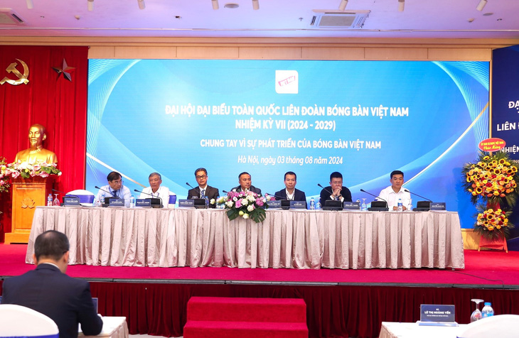 Đại hội Liên đoàn Bóng bàn Việt Nam khóa 7, nhiệm kỳ 2024 - 2029 - Ảnh: NAM NGUYỄN