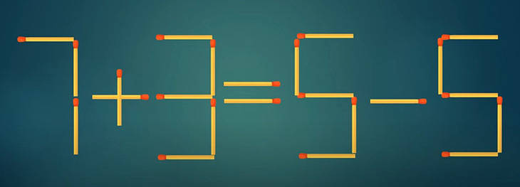 Thử tài IQ: Di chuyển một que diêm để 7+3=5-5 thành phép tính đúng- Ảnh 1.