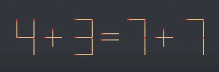 Thử tài IQ: Di chuyển một que diêm để 7+3=5-5 thành phép tính đúng- Ảnh 3.