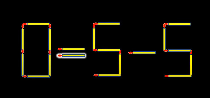 Thử tài IQ: Di chuyển một que diêm để 0-5=5 thành phép tính đúng- Ảnh 2.
