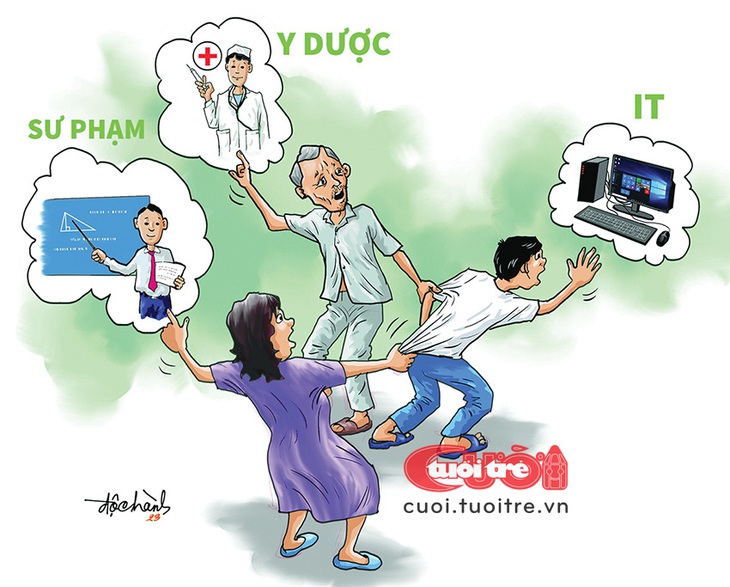 Chuyện thật như đùa: Thí sinh mong rớt nguyện vọng 1 - Tranh: Độc Hành 