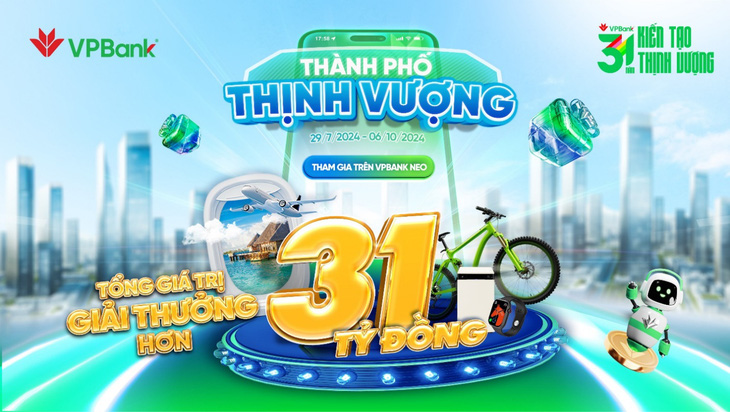 Chào mừng sinh nhật 31 tuổi, VPBank tri ân khách hàng bằng tặng quà khủng với tổng trị giá lên tới 31 tỉ đồng - Ảnh: VPB