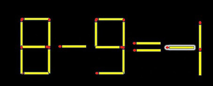 Thử tài IQ: Di chuyển một que diêm để 8+9=1 thành phép tính đúng - Ảnh 1.