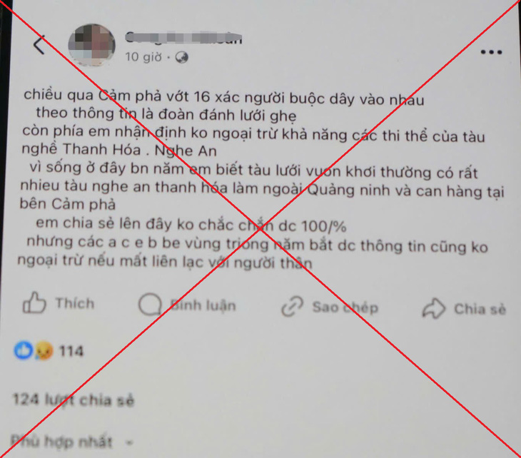 Quảng Ninh bác bỏ thông tin 'vớt được hàng chục xác người trên biển ở Cẩm Phả' - Ảnh 2.