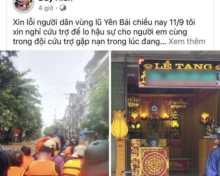 Một tình nguyện viên tử vong khi cứu trợ lũ ở TP Yên Bái - Ảnh 1.