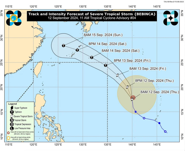 Philippines cảnh báo bão Bebinca có thể thành cuồng phong, gây mưa dông nhiều nơi - Ảnh 1.