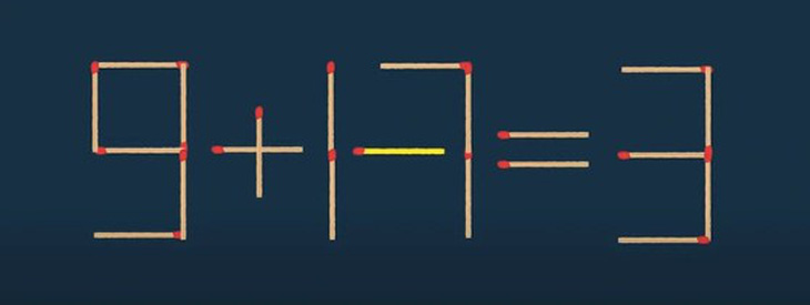 Thử tài IQ: Di chuyển một que diêm để 9+17=9 thành phép tính đúng - Ảnh 1.