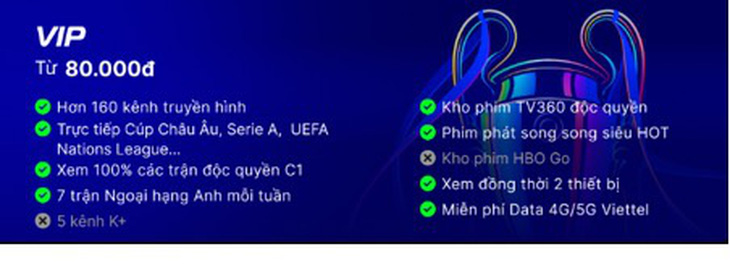 Đại tiệc Champion League trở lại trên TV360 cùng hệ gói cước mới siêu hấp dẫn - Ảnh 2.