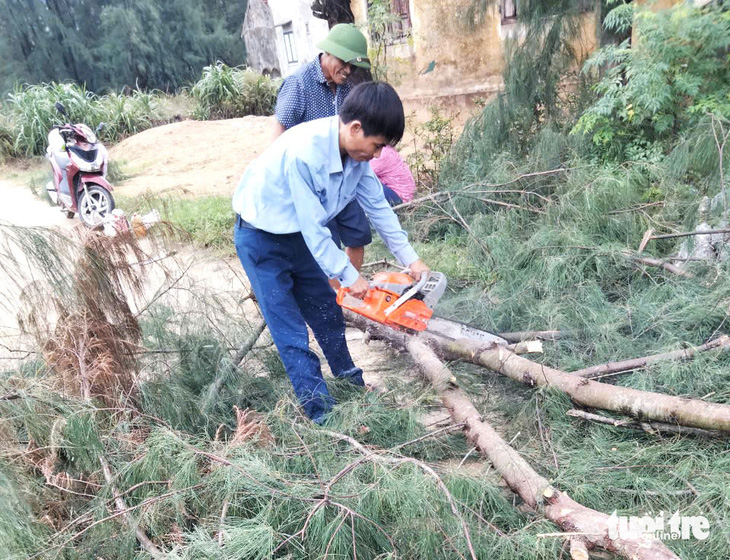 Lốc xoáy làm thiệt hại nhiều nhà dân và hàng trăm cây cối gãy đổ - Ảnh 2.