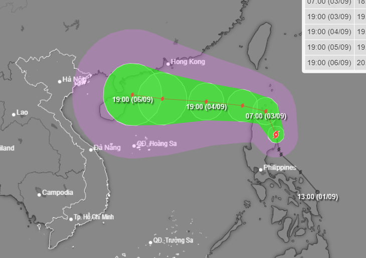 Bão Yagi có thể mạnh cấp 12, giật cấp 15 ở trên Biển Đông - Ảnh 1.
