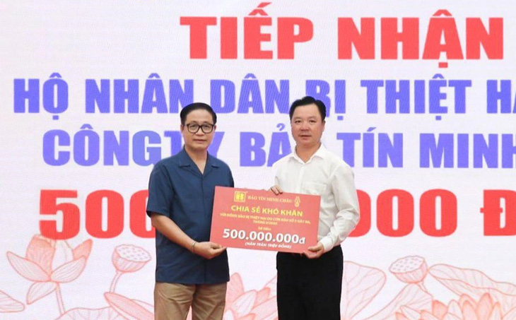 Bảo Tín Minh Châu ủng hộ đồng bào bị bão lũ 760 triệu đồng - Ảnh 1.