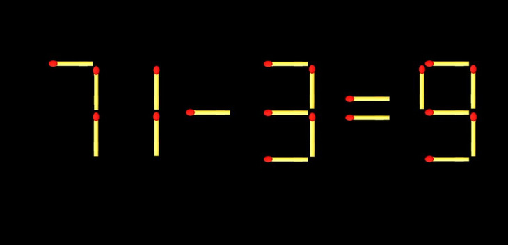 Thử tài IQ: Di chuyển một que diêm để 71-3=9 thành phép tính đúng - Ảnh 1.