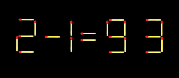 Thử tài IQ: Di chuyển một que diêm để 2-1=93 thành phép tính đúng - Ảnh 1.