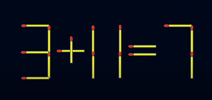 Thử tài IQ: Di chuyển một que diêm để 3+11=7 thành phép tính đúng - Ảnh 1.