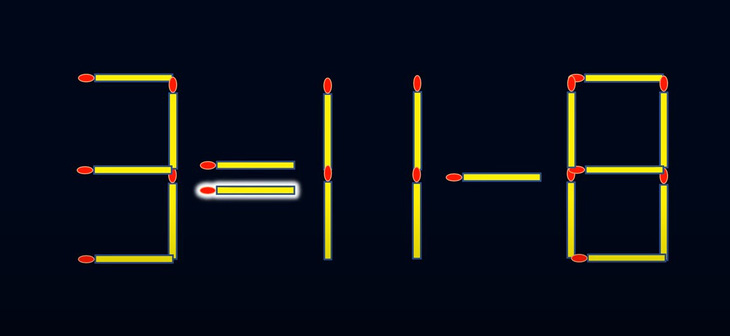 Thử tài IQ: Di chuyển một que diêm để 3-11=8 thành phép tính đúng - Ảnh 1.