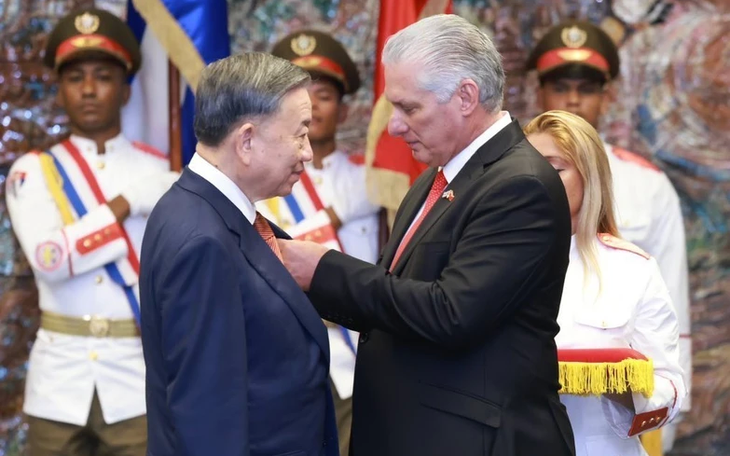 Tổng Bí thư, Chủ tịch nước Tô Lâm hội đàm với lãnh đạo Cuba Miguel Díaz-Canel - Ảnh 2.