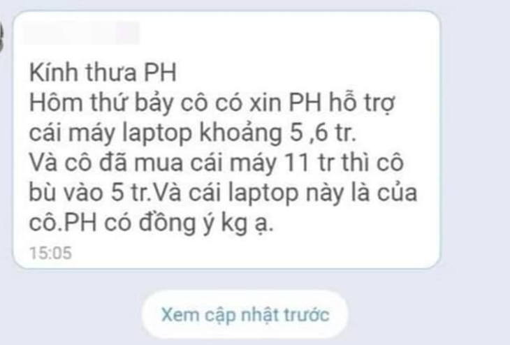 Cô giáo lạ lùng: 'Dỗi hờn' vì phụ huynh không hỗ trợ mua laptop! - Ảnh 2.