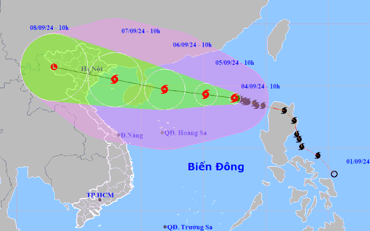 Thời tiết hôm nay 5-9: Bão số 3 chưa ảnh hưởng Bắc Bộ; Nam Bộ mưa rào đến mưa to - Ảnh 2.