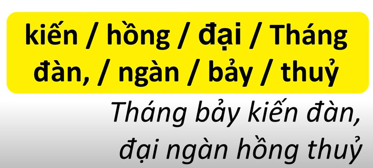 Thử tài tiếng Việt: Sắp xếp các từ sau thành câu có nghĩa (P124) - Ảnh 1.