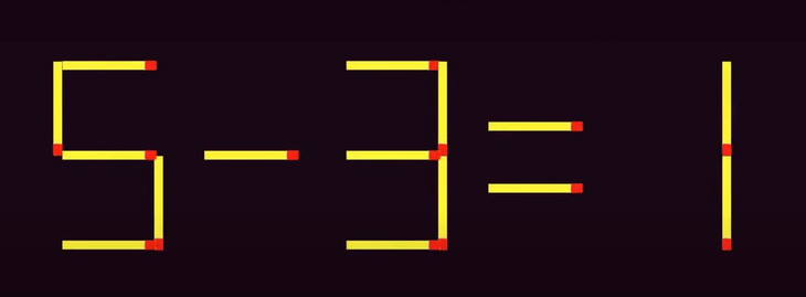 Thử tài IQ: Di chuyển hai que diêm để 5-3=1 thành phép tính đúng - Ảnh 1.