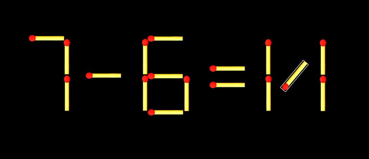 Thử tài IQ: Di chuyển một que diêm để 7-6=17 thành phép tính đúng - Ảnh 1.