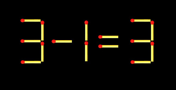 Thử tài IQ: Di chuyển một que diêm để 3-1=3 thành phép tính đúng - Ảnh 1.