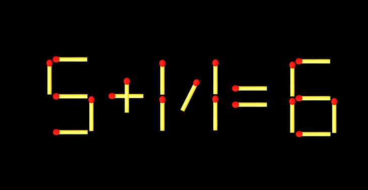 Thử tài IQ: Di chuyển một que diêm để 6+11=6 thành phép tính đúng - Ảnh 1.