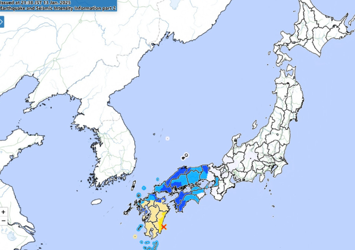 Nhật Bản cảnh báo có thêm động đất mạnh sau trận tối 13-1 gây cảnh báo sóng thần - Ảnh 1.